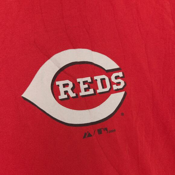 Majestic Cincinnati Reds Short Sleeve Graphic Football T Shirt Mens Size XL Red - Picture 4 of 9